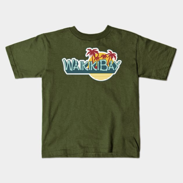 Waikiki Bay Kids T-Shirt by Wintrly